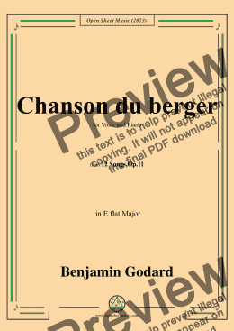 page one of B. Godard-Chanson du berger,in E flat Major,Op.11 No.5