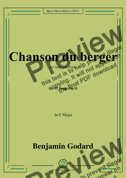 page one of B. Godard-Chanson du berger,in E Major,Op.11 No.5