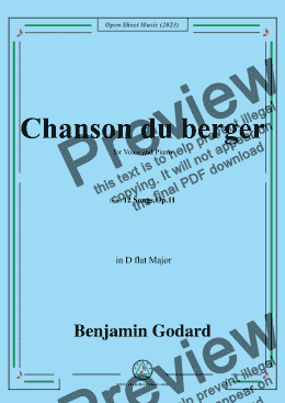 page one of B. Godard-Chanson du berger,in D flat Major,Op.11 No.5