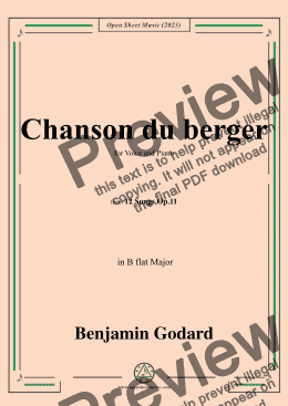 page one of B. Godard-Chanson du berger,in B flat Major,Op.11 No.5