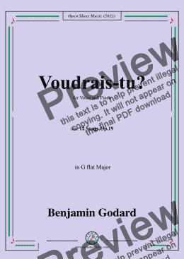 page one of B. Godard-Voudrais-tu?in G flat Major,Op.19 No.4