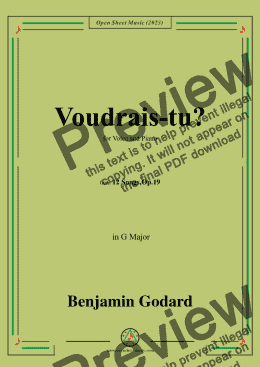 page one of B. Godard-Voudrais-tu?in G Major,Op.19 No.4