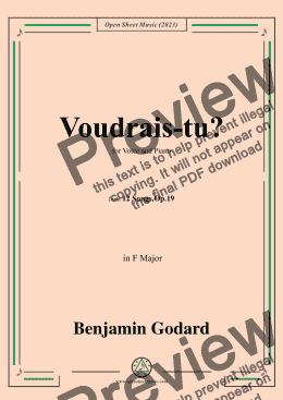 page one of B. Godard-Voudrais-tu?in F Major,Op.19 No.4