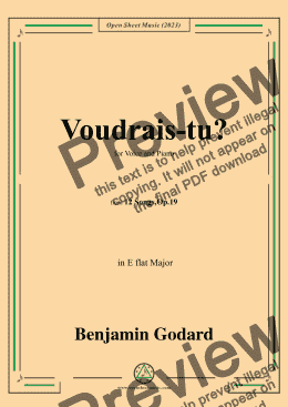 page one of B. Godard-Voudrais-tu?in E flat Major,Op.19 No.4