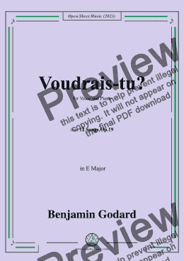 page one of B. Godard-Voudrais-tu?in E Major,Op.19 No.4