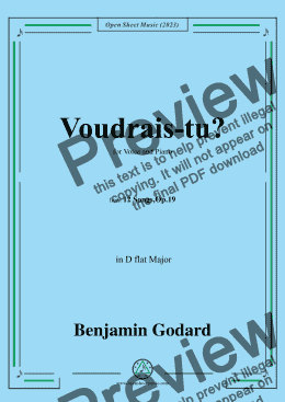 page one of B. Godard-Voudrais-tu?in D flat Major,Op.19 No.4