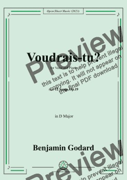 page one of B. Godard-Voudrais-tu?in D Major,Op.19 No.4