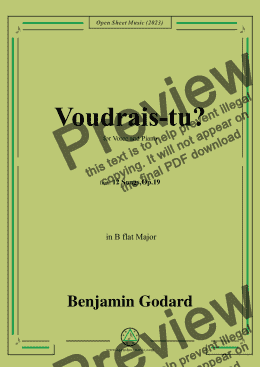 page one of B. Godard-Voudrais-tu?in B flat Major,Op.19 No.4