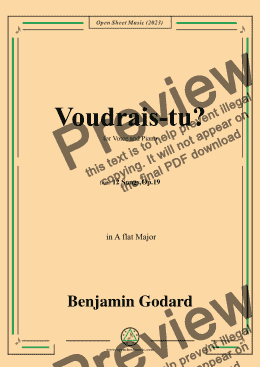 page one of B. Godard-Voudrais-tu?in A flat Major,Op.19 No.4