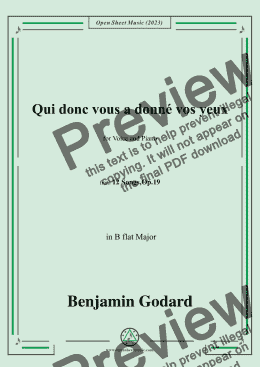 page one of B. Godard-Qui donc vous a donné vos yeux,in B flat Major,Op.19 No.8