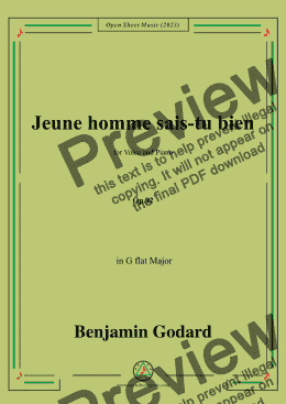 page one of B. Godard-Jeune homme sais-tu bien,in G flat Major,Op.92