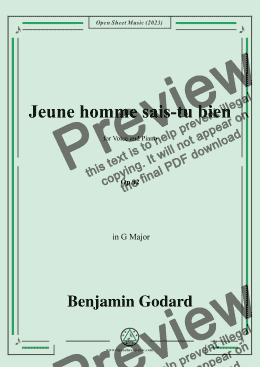 page one of B. Godard-Jeune homme sais-tu bien,in G Major,Op.92