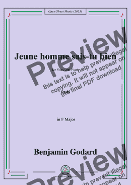 page one of B. Godard-Jeune homme sais-tu bien,in F Major,Op.92