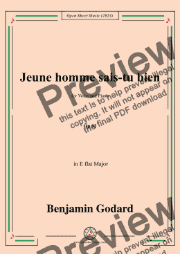 page one of B. Godard-Jeune homme sais-tu bien,in E flat Major,Op.92