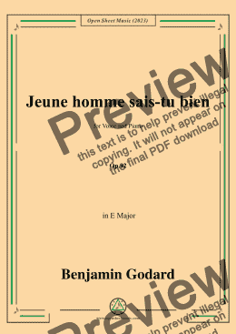 page one of B. Godard-Jeune homme sais-tu bien,in E Major,Op.92