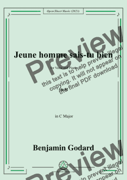 page one of B. Godard-Jeune homme sais-tu bien,in C Major,Op.92