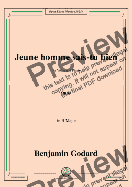 page one of B. Godard-Jeune homme sais-tu bien,in B Major,Op.92