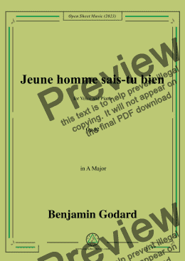 page one of B. Godard-Jeune homme sais-tu bien,in A Major,Op.92