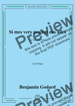 page one of B. Godard-Si mes vers avaient des ailes(Could my songs their way be winging),in E Major