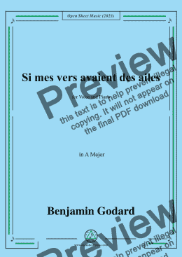 page one of B. Godard-Si mes vers avaient des ailes(Could my songs their way be winging),in A Major