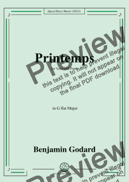 page one of B. Godard-Printemps,Op.113,in G flat Major