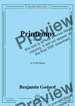 page one of B. Godard-Printemps,Op.113,in D flat Major