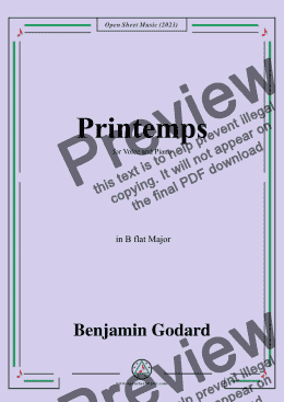 page one of B. Godard-Printemps,Op.113,in B flat Major