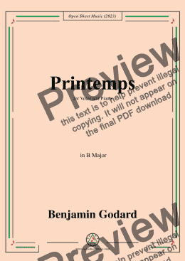 page one of B. Godard-Printemps,Op.113,in B Major