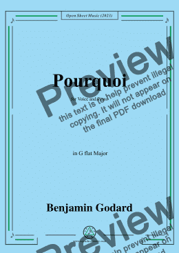 page one of B. Godard-Pourquoi,in G flat Major