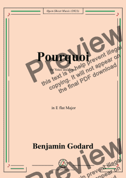 page one of B. Godard-Pourquoi,in E flat Major