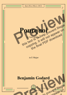 page one of B. Godard-Pourquoi,in E Major