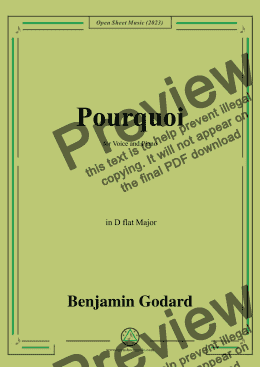 page one of B. Godard-Pourquoi,in D flat Major