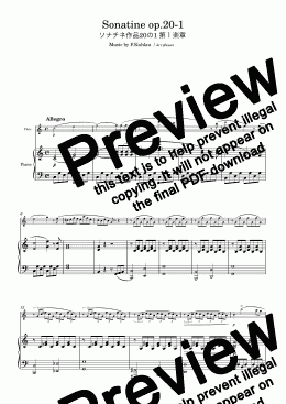 page one of "Sonatine op.20-1" Flute & Piano