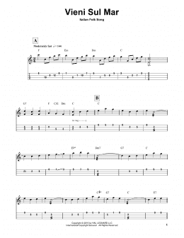 page one of Vieni Sul Mar (Mandolin Tab)