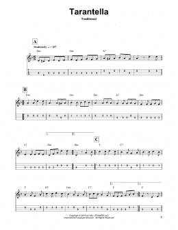 page one of Tarantella (Mandolin Tab)