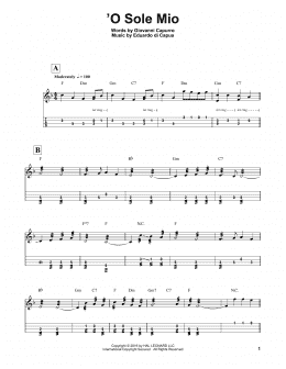 page one of 'O Sole Mio (Mandolin Tab)