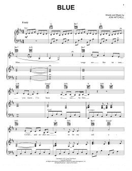 page one of Blue (Piano, Vocal & Guitar Chords (Right-Hand Melody))