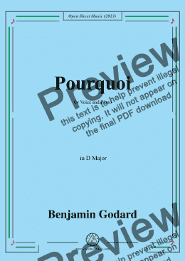 page one of B. Godard-Pourquoi,in D Major