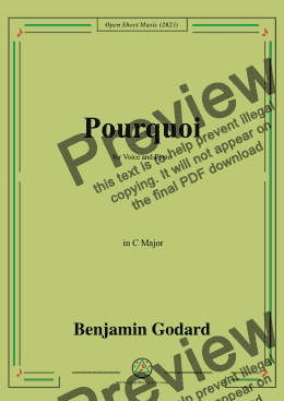 page one of B. Godard-Pourquoi,in C Major