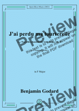 page one of B. Godard-J'ai perdu ma tourterelle,in F Major,Op.24 No.6