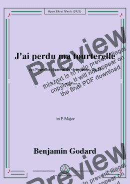 page one of B. Godard-J'ai perdu ma tourterelle,in E Major,Op.24 No.6