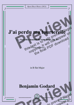 page one of B. Godard-J'ai perdu ma tourterelle,in B flat Major,Op.24 No.6