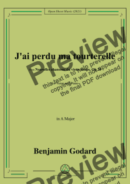 page one of B. Godard-J'ai perdu ma tourterelle,in A Major,Op.24 No.6