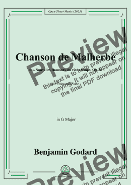 page one of B. Godard-Chanson de Malherbe,in G Major,Op.24 No.4