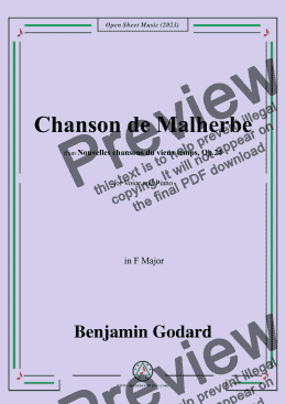 page one of B. Godard-Chanson de Malherbe,in F Major,Op.24 No.4