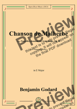 page one of B. Godard-Chanson de Malherbe,in E Major,Op.24 No.4