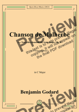 page one of B. Godard-Chanson de Malherbe,in C Major,Op.24 No.4