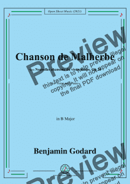 page one of B. Godard-Chanson de Malherbe,in B Major,Op.24 No.4