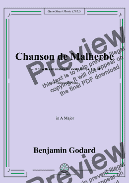 page one of B. Godard-Chanson de Malherbe,in A Major,Op.24 No.4