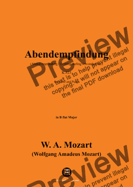 page one of W. A. Mozart-Abendempfindung, in B flat Major